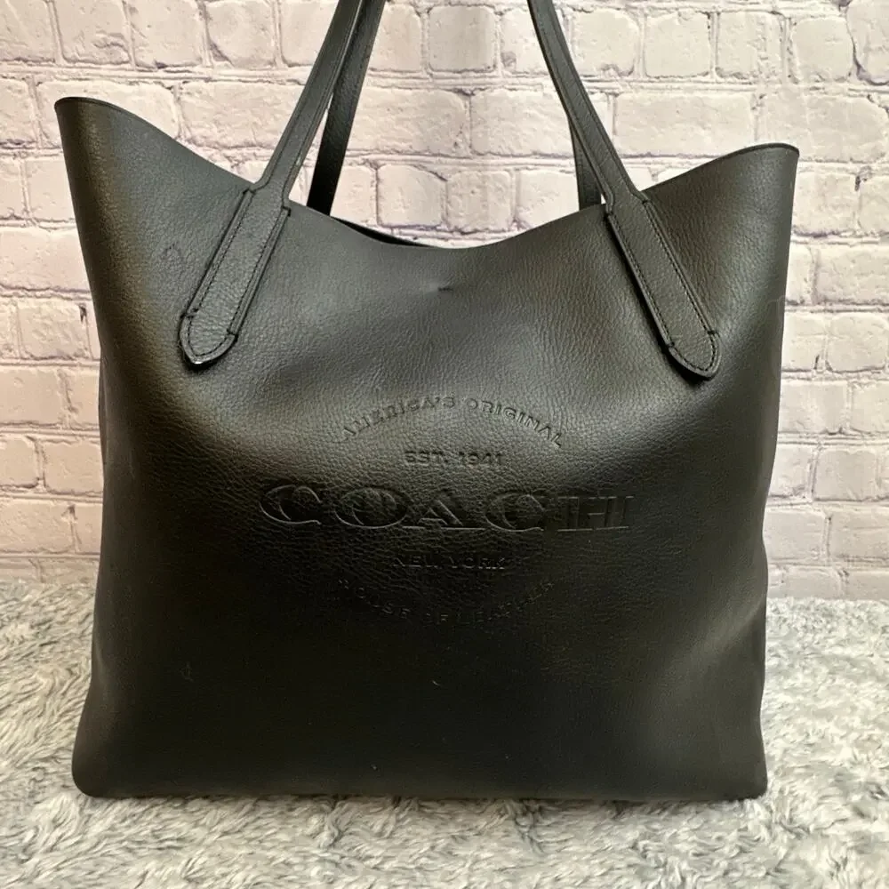 Coach Hudson Large Tote F59403 Black Embossed Logo